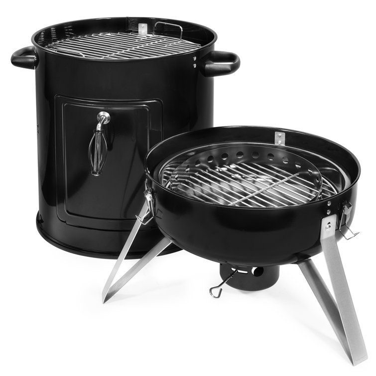 Barton 23.5" Portable Charcoal Grill with Smoker & Reviews Wayfair